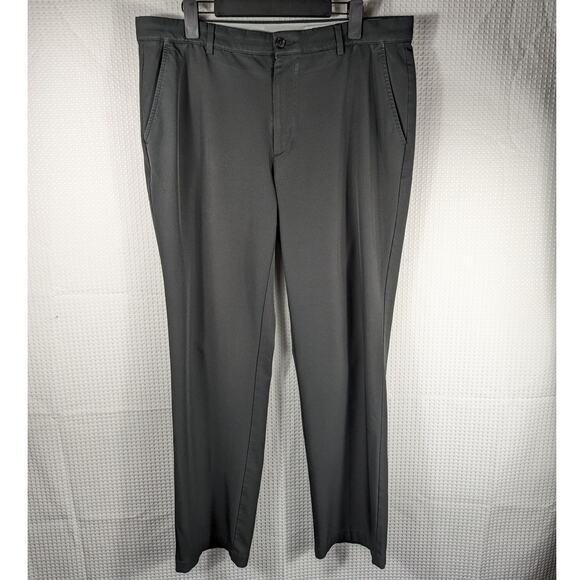 Greg Norman 38x32 Black Golf Pants Mens Stretch Performance Trousers Flat Front - Picture 1 of 3